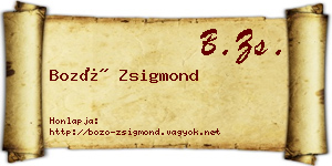 Bozó Zsigmond névjegykártya