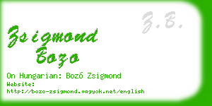 zsigmond bozo business card